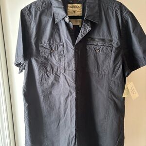 NWT GUESS Men's Charcoal Button Down Shirt